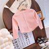 Primavera y Verano 2024 Nueva Ropa para Niños de Mujer Estilo Coreano Camisa de Manga Larga Top Básico de Punto Ajustado Corto Estilo Occidental para Bebé