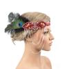 Accesorios gatsby de los años 20 diadema de baile tocado de plumas vintage banda para el cabello de plumas LW1021