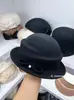 Chapéu Feminino Outono e Inverno Novo Chapéu de Coco de Lã Estilo Coreano Versátil Moda Estilo Ocidental Chapéu de Bacia Pequena Rosto Britânico Chapéu de Pescador Skinny