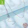 Yinziyun Más Vendido Simple Plata de Ley S925 Cadena Lateral Básica Collar de Moda Versátil Cadena para Clavícula Plateada Lisa Venta al por Mayor
