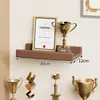 Estante de exhibición de pared de honor, estante recto de montaje en pared, estante de empresa para exhibir trofeos, certificados, medallas, estante de almacenamiento de montaje en pared