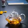 Bule de Vidro Aquecível Resistente a Altas Temperaturas Bule com Filtro Espessado Doméstico Kung Fu Bule de Chá Frutas Flores Conjunto de Chá
