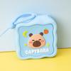 Porta-moedas de Silicone Labubu para Crianças Capivara Bolsa Pequena Fofa Criativa Colorida Bolsa Quadrada Pequena Pingente de Bolsa