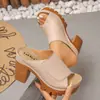 Sandalias de Playa de Verano 2025 para Mujer, Comercio Exterior, Tallas Grandes, Tacón Grueso, Suela Gruesa, Que Aumentan la Altura, Punta Abierta