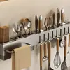 Suporte para Facas de Cozinha Sem Furos Prateleira de Armazenamento Multifuncional para Cozinha Facas Facas de Chef Hashis Prateleira de Armazenamento Espessa Montada na Parede