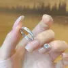 Anillo Ojo de Gato Popular de Xiaohongshu Moda para Mujer Anillo Simple Estilo Ins Lujo Accesible Anillo de Pareja de Gama Alta Venta al por Mayor