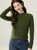 Suéter 100% cachemira pura para mujer, con cuello semi alto, corte holgado y efecto adelgazante, perfecto como capa interior o capa base para otoño e invierno.