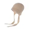 Gorro de cachemira 100% puro para mujer, moderno y sencillo, cálido para otoño e invierno, nuevo diseño de color liso con cordón, estilo trenzado y gorro de punto que cubre las orejas