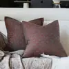 Cojín decorativo estilo nórdico para sofá, funda de almohada de lino con tejido cruzado, ambiente otoñal, diseño con puntada en el borde, simple y fácil de combinar, soporte lumbar