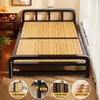 Cama de solteiro dobrável para uso doméstico, cama simples para cuidados pós-parto, cama de solteiro/casal para cochilo e plantão, cama de ferro para quarto de aluguel para adultos
