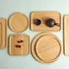 Bandeja de Madera, Bandeja para Pan, Té, Frutos Secos, Fruta, Logo Grabado, Bandeja de Bambú Transfronteriza Personalización, Pedido Mínimo de 100 Piezas