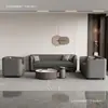 Pata de Gato Cuero Simple Ligero Sala de Estar de Apartamento Pequeño Habitación de Alquiler de Apartamento Barbería Sofá Conveniente Doble para Tres Personas Esponja