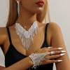 Venta caliente transfronteriza Fina Europea y Americana Super Lujo Collar de Cadena de Garra Aretes Traje de Tres Piezas Vestido Vestido de Novia Joyería Exagerada para Mujer
