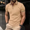 Camiseta Transpirable de Manga Corta de Verano Estilo Ins Europeo y Americano para Hombre, Camisa Polo Deportiva de Botones