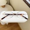 Montura de gafas nerd ovalada estilo coreano con carey se puede equipar con gafas de metal retro de moda con luz anti-azul de altura y estampado de leopardo para hombre