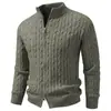 Nuevo suéter de invierno 2026 para hombre, engrosado, talla grande, con doble cremallera, cuello alto, cárdigan de punto cálido, prenda de abrigo