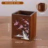 Portalápices de madera de pino, de alta gama y exquisito, gran capacidad, lujo ligero, adorno de escritorio sofisticado, diseño nuevo y creativo, regalo para maestros