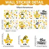 Gnomo de Dibujos Animados de Primavera Decoración de Pared para Habitación Infantil Pegatina de Pared PVC Autoadhesivo Corona de Girasol Pegatina para Ventana PVC