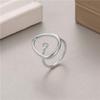 Anillo para Mujer que No se Desvanece Accesorios de Joyería DIY Abierto Perla Estilo Frío Corazón Cola de Pez Lazo Anillo con Nácar