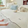 Cojín de Sofá Estilo Crema Algodón Puro Funda de Sofá Acolchado Lavado Cojín de Sofá 2025 Estilo Nuevo Universal para Todas las Estaciones