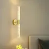 Lámpara de Pared Moderna Creativa, Lámpara de Mesita de Noche Acrílica Simple, Lámpara de Pared de Fondo para Sala de Estar y Pasillo, Iluminación Decorativa de Lujo Ligero, Color Dorado