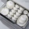 Juego de Vajilla de Cerámica de Jingdezhen Vajilla China para el Hogar Cocina Platos Estilo Lujo Ligero Artículos Diarios Platos Tazón de Porcelana Venta al por Mayor