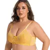Sutiã Feminino Grande Tamanho Transfronteiriço, Ajustável para Seios Grandes, Pequeno e Fino, Aro de Aço com Memória, Renda Sexy Retratora de Seios