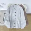 Suéter cárdigan casual retro de moda estilo americano para hombres y mujeres, chaqueta de punto versátil de corte holgado para parejas para primavera y otoño