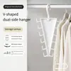 Percha de ropa de doble cara en forma de V, un gancho, multi-colgado, uso doméstico, sin apretar, ahorra espacio, perchero
