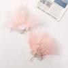 Accesorios Hanfu Antiguos Cristal Perla Forma de Mariposa Tocado de Plumas DIY Hecho a Mano Trenzado con Cuentas Horquilla Material