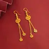 Pendientes de Doble Felicidad Retro Estilo Chino, Ganchos de Oreja de Fortuna Doble Felicidad, Pendientes Largos Elegantes con Borlas, Accesorios para Orejas, Una Pieza al por Mayor