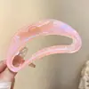 Presilha de Cabelo Minimalista de Gelo Transparente Oca em Forma de Meia-Lua para Mulheres, Alta Qualidade Novo Estilo 2026 Elegante Acessório de Cabelo para a Parte de Trás da Cabeça
