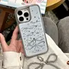 Yuedongyin Capa para Celular Galvanizada Adequada para Iphone16Promax Capa Protetora com Cola Apple 15 14 Laço