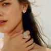 Aretes de Corazón Esmerilado, Lujo Ligero y Sensación de Alta Gama, Aretes de Diseño Nicho, Accesorios de Oreja Minimalistas Elegantes y Únicos