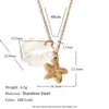 Moda Europea y Americana Diseño de Nicho Colgante Explosivo de Concha Acero Inoxidable Chapado en Oro de 18K Colgante de Estrella de Mar Estilo Marino Collar