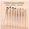 Set de Pinceles de Maquillaje Dorados de 13 Piezas y 15 Piezas, Pincel para Sombras de Ojos, Pincel para Sombras de Nariz, Pincel Biselado en Forma de Hoz para Contorno, Set Portátil de Pinceles para Ojos