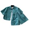 Traje de verano para niños rudo guapo bebé camisa de manga corta pantalones cortos coreanos ropa fina para niños traje de dos piezas nuevo 2025