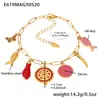 Pulseira Ins Cubo de Açúcar Esmalte de Aço Inoxidável Zircônia Peixe Pequeno Colorido Moda Versátil Joia Banhada a Ouro Real 18K