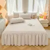 Saia de Cama de Solteiro de Linho Natural de Camada Dupla de Gaze Modelo Novo 2026