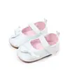 Sapatos de Princesa Novos para Primavera e Outono Solado de Borracha Macia Antiderrapante Sapatos para Bebê e Criança Pequena 0-1 Ano Sapatos de Bebê Cor Sólida Tinta Metálica Criança Pequena