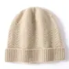 Gorro de Cachemira 100% Cachemira Pura Nuevo Versátil Sencillo Unisex Color Sólido Protección para los Oídos Gorro de Punto