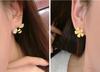 E514 "Pendientes de plata de ley 925 con forma de abeja y aguja, asimétricos, con flores y personalidad, bonitos y con carácter