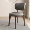 Silla de comedor de madera maciza estilo nórdico italiano, para uso doméstico, silla con respaldo de cojín suave de lujo ligero, mesa y silla de comedor modernas minimalistas, silla para apartamento pequeño