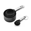 Conjunto de Xícaras e Colheres Medidoras de Aço Inoxidável Ferramentas de Confeitaria Cabo de Aço Inoxidável Conjunto de 8 Peças de Colheres Medidoras de Plástico