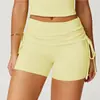 Pantalones Cortos de Yoga Ajustados Sin Costuras de Cintura Alta Transfronterizos con Cordón, Pantalones Levanta Glúteos, Pantalones Cortos Deportivos de Pilates para Mujer 3055