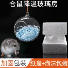 Nido colgante de vidrio transparente para hámster para alivio del calor veraniego y enfriamiento en habitación con aire acondicionado, cama de hielo refrescante