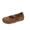 Zapatos Birkenstock Retro de Ante para Mujer, Nuevos Versátiles de Verano con Suela Suave, Zapatos Mary Jane Bajos con Correa de Hebilla Única