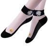 Calcetines finos de margarita pequeños de verano calcetines invisibles de seda de vidrio calcetines de tobillo cortos calcetines de cristal calcetines invisibles transparentes para mujer fabricantes