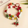 Fabricantes fornecem pulseira de cerâmica de liga novo estilo chinês feito à mão versátil estilo nacional pulseira de cerâmica de círculo duplo estilo étnico minoritário