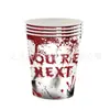 Nuevos Suministros de Decoración para Fiesta Temática de Halloween Horror Mano Sangrienta Platos de Papel, Manteles y Juego de Vajilla de Amazon